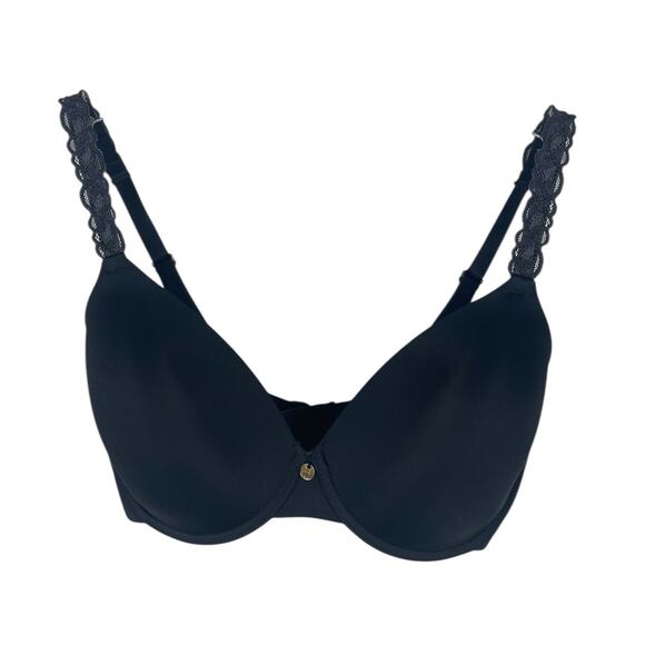 Natori Pure Lux Custom Coverage Contour Underwire Bra Lace Straps 732080 Sz 32DD - Picture 2 of 14